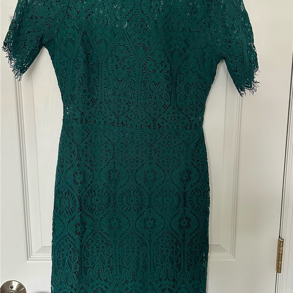 Lulu's Teal Lace Midi Dress